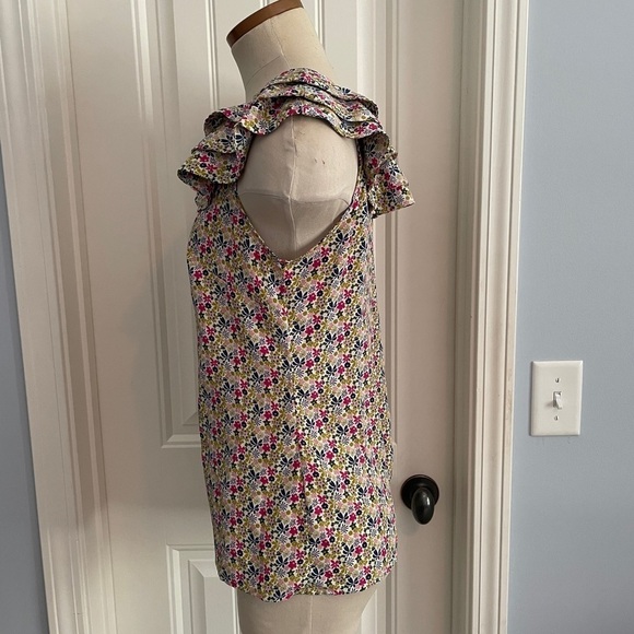 Liberty of London for Target Small Floral Sleeveless Top w/ Ruffle Neckline - Picture 2 of 8